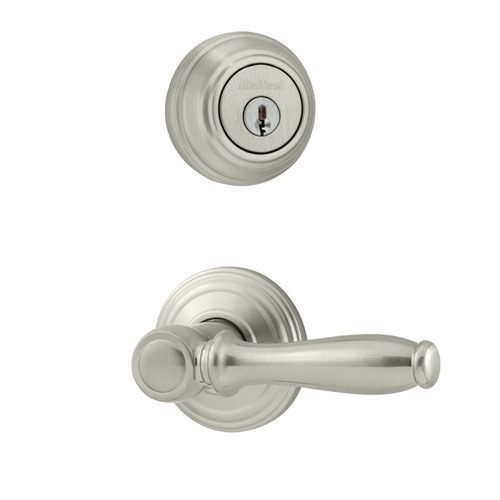 Kwikset Ashfield Lever 967 ADL 15 Satin Nickel Double Cylinder Deadbolt