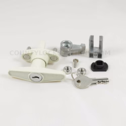 T Handle Lock for Accordion Hurricane Shutter Ivory