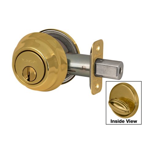 Master Deadbolt Single Cylinder DSH0605-S Polish Brass