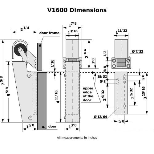 Dictator Door Closer V1600 Series for Walkin Coolers County