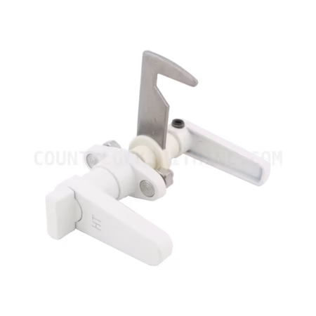 Accordion Shutter HT L Lock With Thumb Turn White