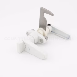 Accordion Shutter HT L Lock With Thumb Turn White
