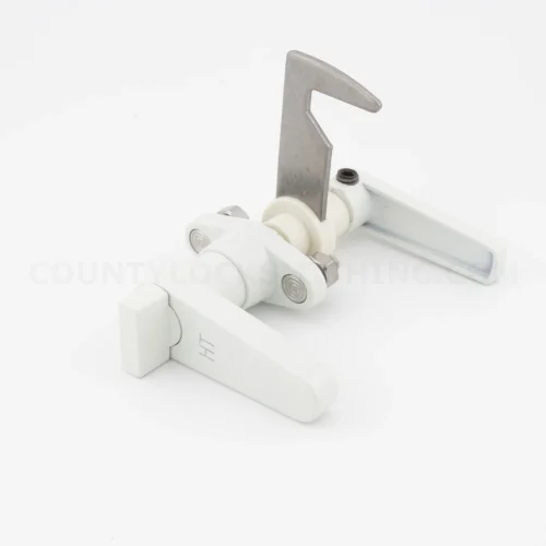 Accordion Shutter HT L Lock With Thumb Turn White