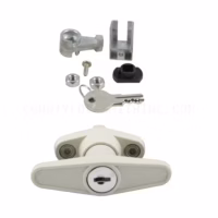 T Handle Lock for Accordion Hurricane Shutter Ivory