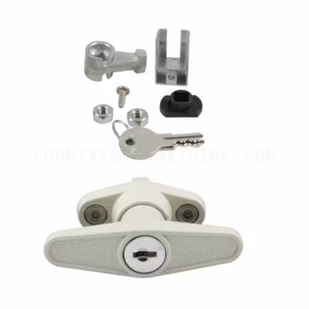 T Handle Lock for Accordion Hurricane Shutter Ivory